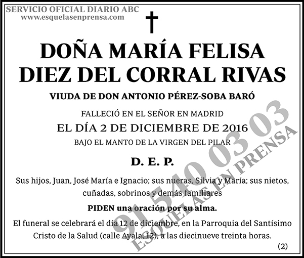María Felisa Diez del Corral Rivas